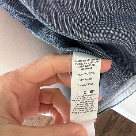 Chico’s Paisley Chambray Utility Jacket Size Small - Picture 10 of 11